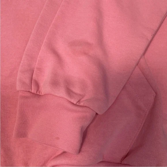 adidas 3 Stripes Fleece Hoodie Mens Size Medium Pink Black Embroidered Logo - Picture 4 of 5